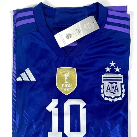 Adidas Lionel Messi #10 Argentina Adidas Qatar 2022 World Cup Away Jersey Purple - Picture 1 of 8